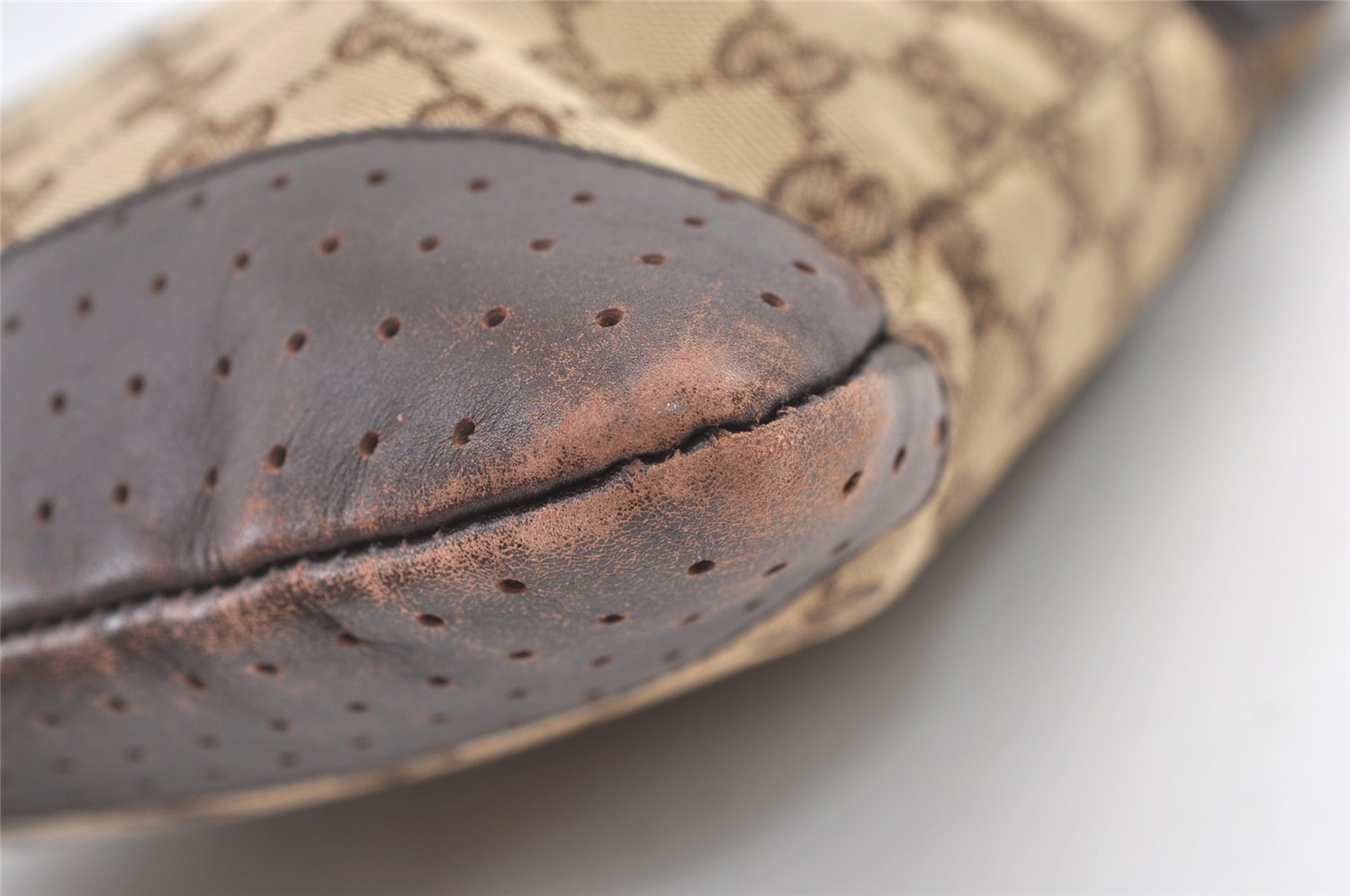 Authentic GUCCI Shoulder Cross Body Bag GG Canvas Leather 145857 Brown 1531K