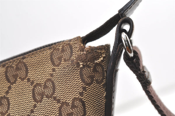 Authentic GUCCI Shoulder Cross Body Bag GG Canvas Leather 145857 Brown 1531K