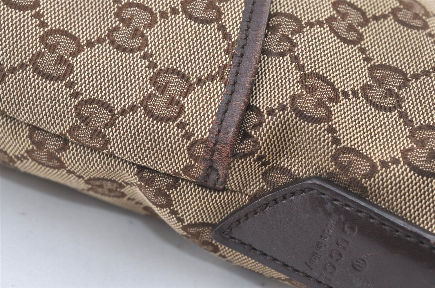 Authentic GUCCI Shoulder Cross Body Bag GG Canvas Leather 145857 Brown 1531K