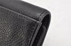 Authentic CHANEL Vintage Caviar Skin CC Logo Trifold Wallet Purse Black 1532K