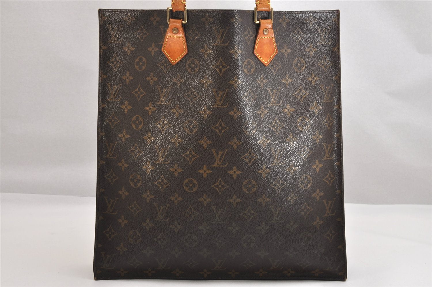 Authentic Louis Vuitton Monogram Sac Plat Hand Tote Bag M51140 LV Junk 1533K