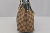 Authentic GUCCI Abbey Hand Tote Bag Purse GG Canvas Enamel 141471 Brown 1534J