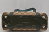 Authentic GUCCI Abbey Hand Tote Bag Purse GG Canvas Enamel 141471 Brown 1534J