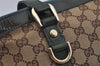 Authentic GUCCI Abbey Hand Tote Bag Purse GG Canvas Enamel 141471 Brown 1534J