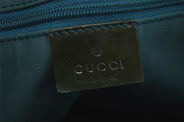 Authentic GUCCI Abbey Hand Tote Bag Purse GG Canvas Enamel 141471 Brown 1534J