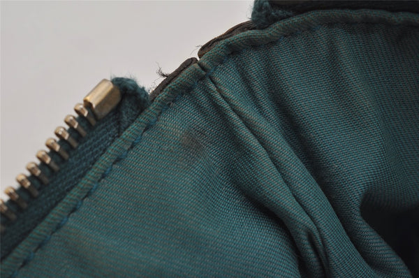 Authentic GUCCI Abbey Hand Tote Bag Purse GG Canvas Enamel 141471 Brown 1534J