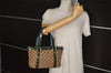 Authentic GUCCI Abbey Hand Tote Bag Purse GG Canvas Enamel 141471 Brown 1534J