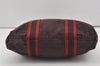 Authentic HERMES Fourre Tout Cabas Hand Tote Bag Canvas Bordeaux Red 1535J