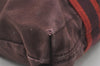 Authentic HERMES Fourre Tout Cabas Hand Tote Bag Canvas Bordeaux Red 1535J