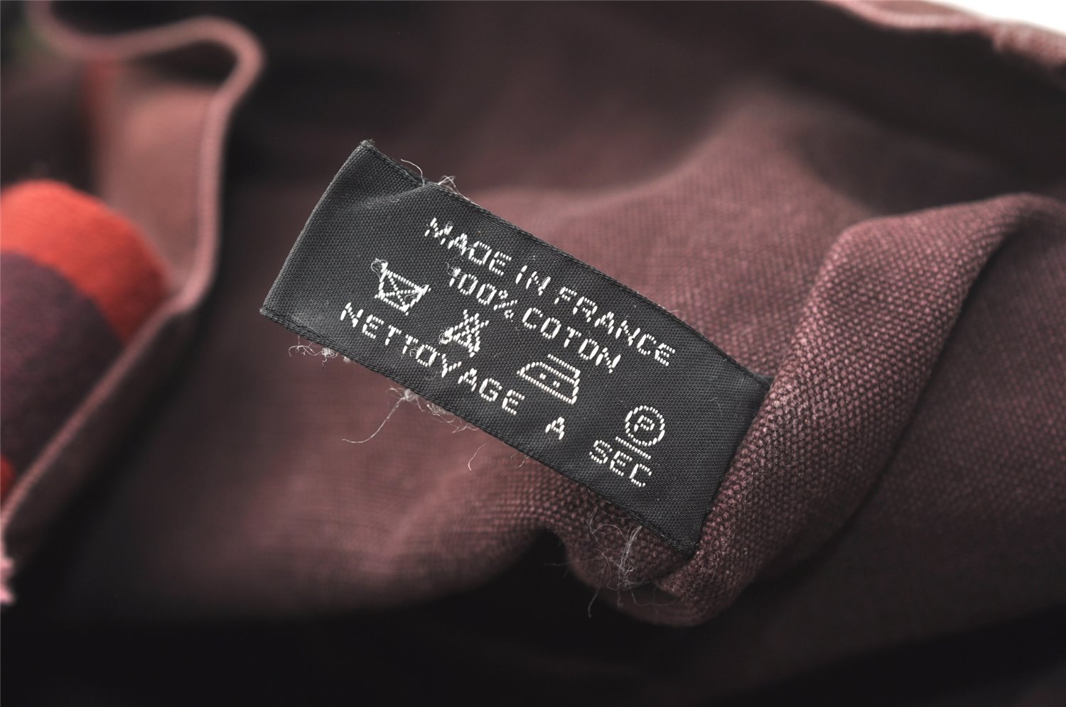 Authentic HERMES Fourre Tout Cabas Hand Tote Bag Canvas Bordeaux Red 1535J