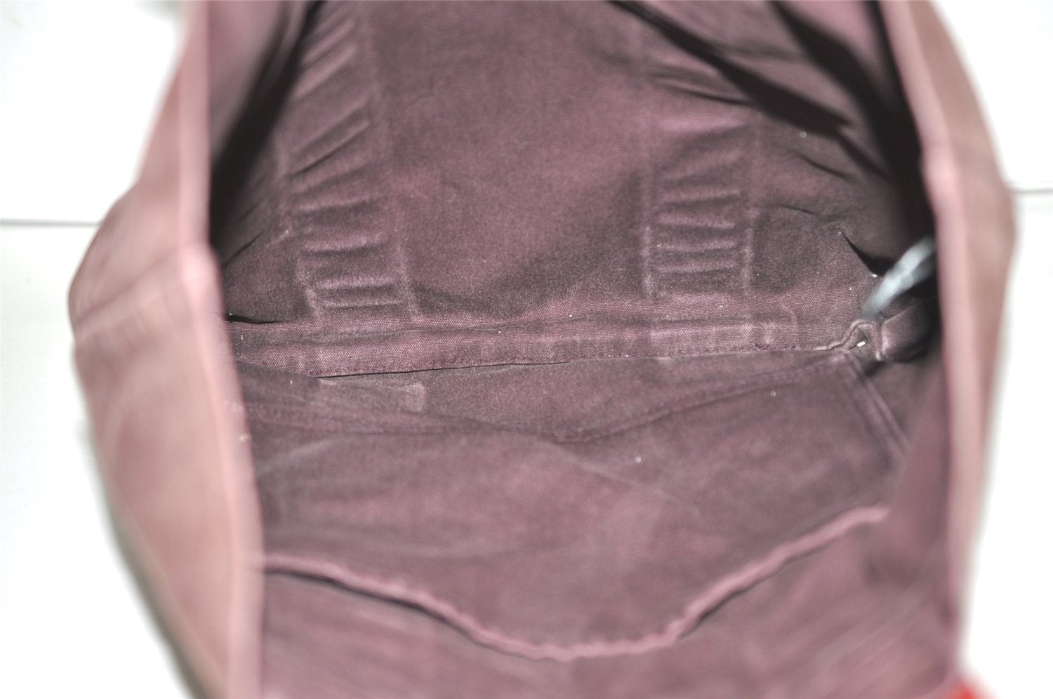 Authentic HERMES Fourre Tout Cabas Hand Tote Bag Canvas Bordeaux Red 1535J