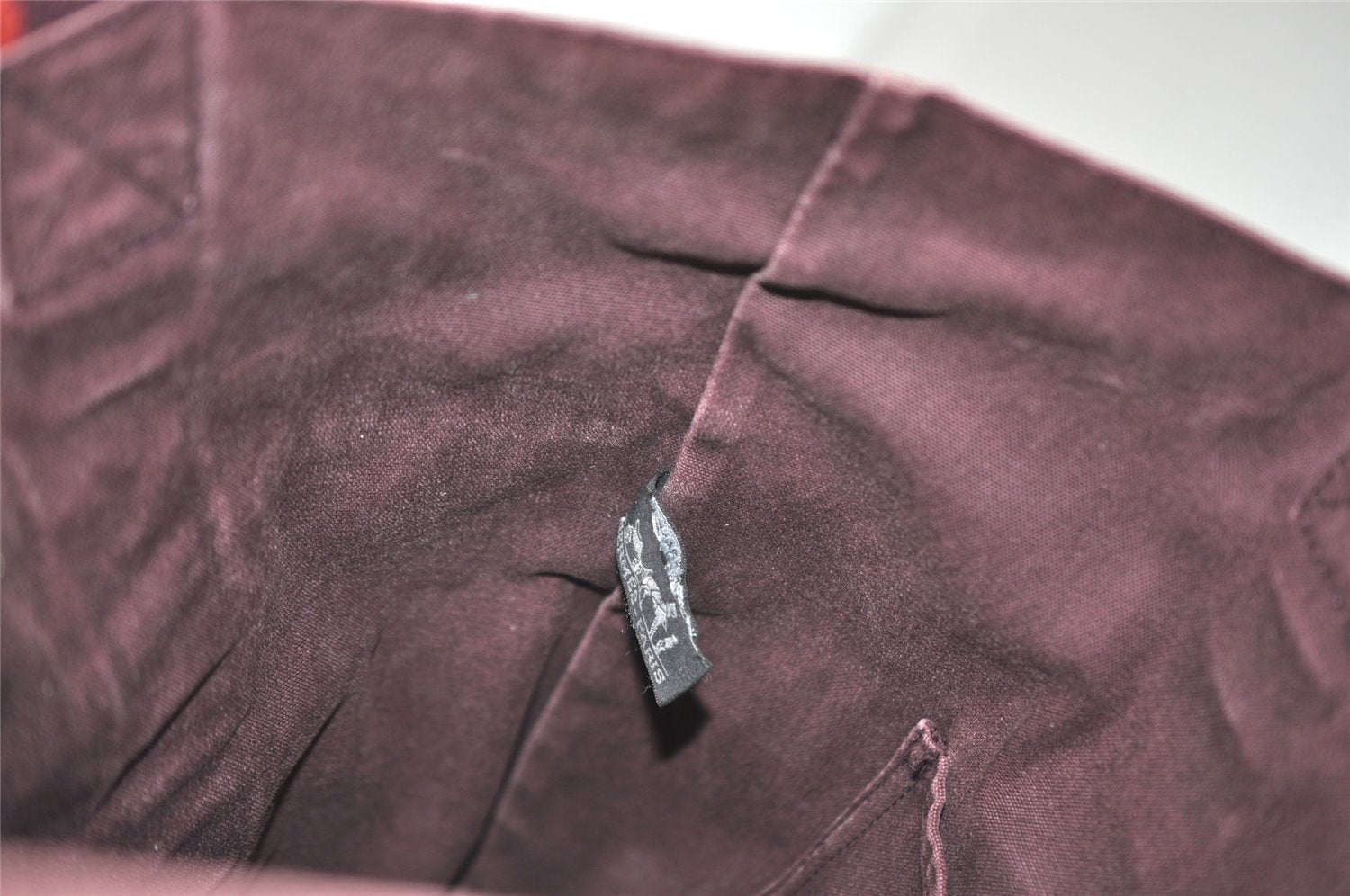 Authentic HERMES Fourre Tout Cabas Hand Tote Bag Canvas Bordeaux Red 1535J