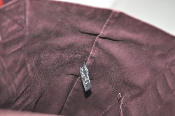 Authentic HERMES Fourre Tout Cabas Hand Tote Bag Canvas Bordeaux Red 1535J