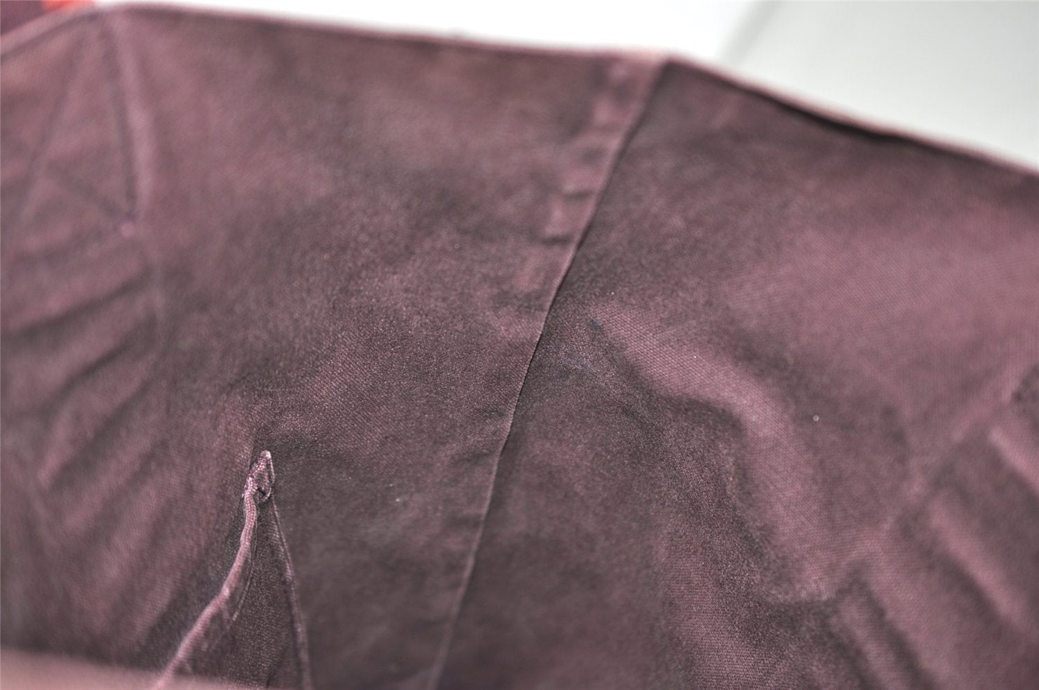 Authentic HERMES Fourre Tout Cabas Hand Tote Bag Canvas Bordeaux Red 1535J