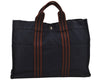 Authentic HERMES Fourre Tout MM Hand Tote Bag Canvas Navy 1536J