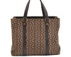 Authentic CELINE C Macadam Blason Pattern Hand Bag Canvas Leather Brown 1537K
