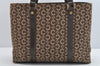 Authentic CELINE C Macadam Blason Pattern Hand Bag Canvas Leather Brown 1537K