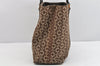 Authentic CELINE C Macadam Blason Pattern Hand Bag Canvas Leather Brown 1537K