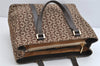 Authentic CELINE C Macadam Blason Pattern Hand Bag Canvas Leather Brown 1537K