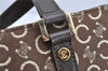 Authentic CELINE C Macadam Blason Pattern Hand Bag Canvas Leather Brown 1537K