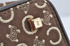 Authentic CELINE C Macadam Blason Pattern Hand Bag Canvas Leather Brown 1537K