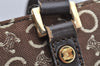 Authentic CELINE C Macadam Blason Pattern Hand Bag Canvas Leather Brown 1537K