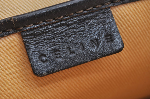 Authentic CELINE C Macadam Blason Pattern Hand Bag Canvas Leather Brown 1537K