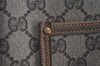 Authentic GUCCI Web Sherry Line Shoulder Tote Bag GG PVC Leather Brown 1539J