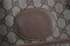 Authentic GUCCI Web Sherry Line Shoulder Tote Bag GG PVC Leather Brown 1539J