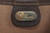 Authentic GUCCI Web Sherry Line Shoulder Tote Bag GG PVC Leather Brown 1539J