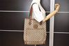 Authentic GUCCI Web Sherry Line Shoulder Tote Bag GG PVC Leather Brown 1539J