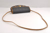 Authentic Christian Dior Honeycomb Shoulder Cross Bag PVC Leather Black 1540J