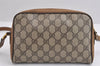 Authentic GUCCI Web Sherry Line Shoulder Cross Bag GG PVC Leather Brown 1541J