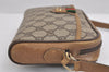 Authentic GUCCI Web Sherry Line Shoulder Cross Bag GG PVC Leather Brown 1541J