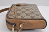 Authentic GUCCI Web Sherry Line Shoulder Cross Bag GG PVC Leather Brown 1541J