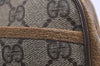 Authentic GUCCI Web Sherry Line Shoulder Cross Bag GG PVC Leather Brown 1541J