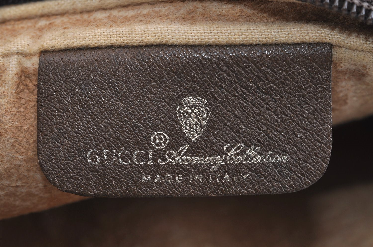 Authentic GUCCI Web Sherry Line Shoulder Cross Bag GG PVC Leather Brown 1541J