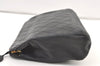 Authentic CHANEL Calf Skin Bicolore CC Logo Clutch Hand Bag Purse Black 1542K