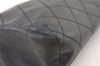 Authentic CHANEL Calf Skin Bicolore CC Logo Clutch Hand Bag Purse Black 1542K