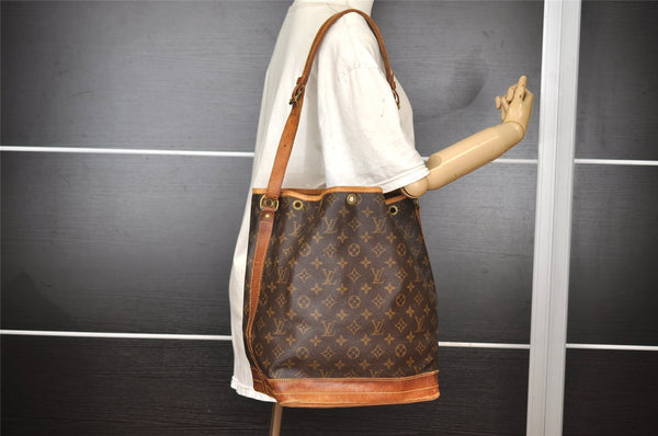 Authentic Louis Vuitton Monogram Noe Shoulder Drawstring Bag M42224 LV 1544I