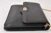 Authentic Christian Dior Chain Shoulder Cross Body Bag Purse Leather Black 1544K