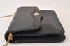 Authentic Christian Dior Chain Shoulder Cross Body Bag Purse Leather Black 1544K