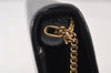 Authentic Christian Dior Chain Shoulder Cross Body Bag Purse Leather Black 1544K