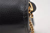 Authentic Christian Dior Chain Shoulder Cross Body Bag Purse Leather Black 1544K