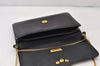 Authentic Christian Dior Chain Shoulder Cross Body Bag Purse Leather Black 1544K