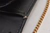 Authentic Christian Dior Chain Shoulder Cross Body Bag Purse Leather Black 1544K