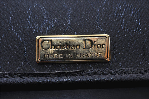 Authentic Christian Dior Chain Shoulder Cross Body Bag Purse Leather Black 1544K