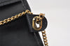 Authentic Christian Dior Chain Shoulder Cross Body Bag Purse Leather Black 1544K