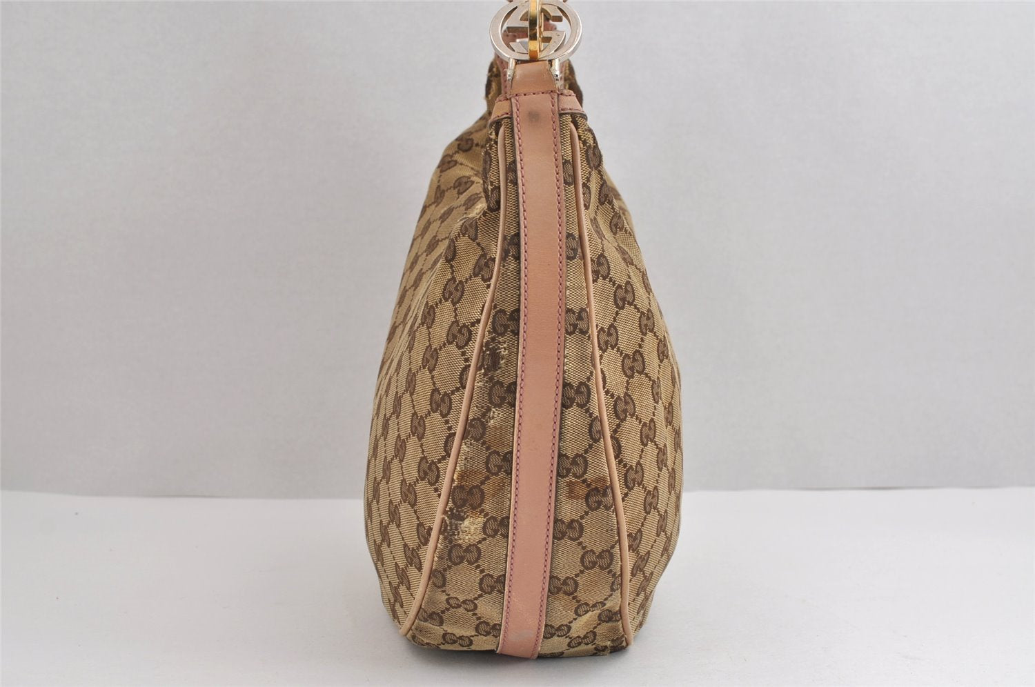Authentic GUCCI Twins Shoulder Hand Bag GG Canvas Leather 232962 Brown 1546J