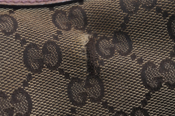 Authentic GUCCI Twins Shoulder Hand Bag GG Canvas Leather 232962 Brown 1546J